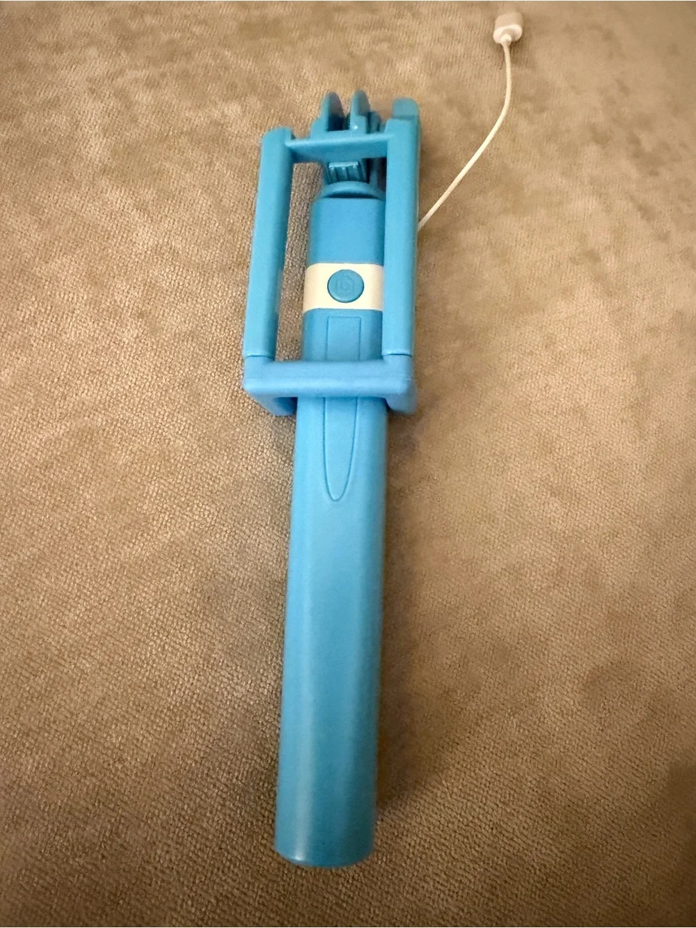 iPhone Blue Compact Selfie Stick with Wired Shutter